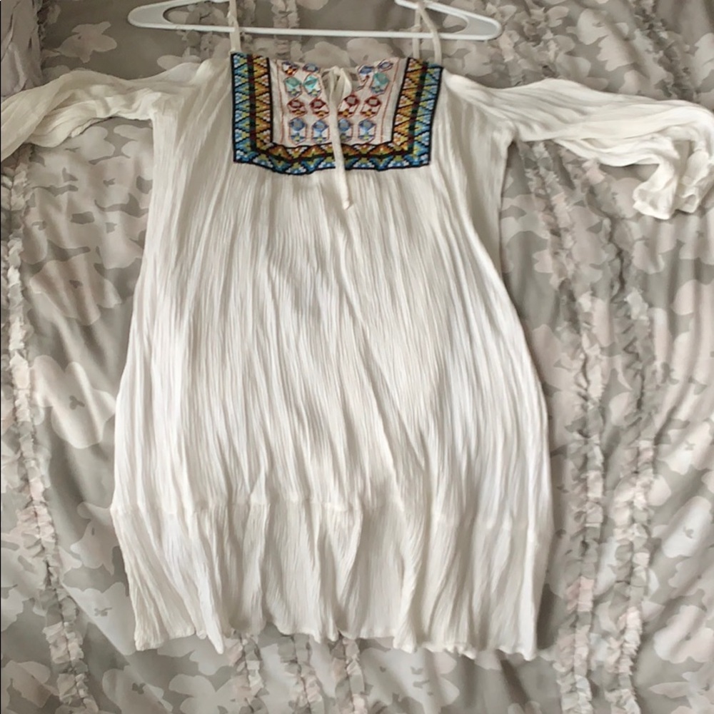 Off the shoulder white dress